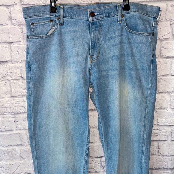 Hollister Light Acid Wash Denim Slim Straight Fit Mens 38x34 Casual Jean Pants - Picture 6 of 14